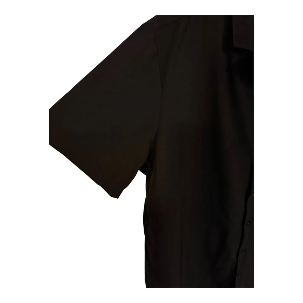 CAPELLE Men's Miami IPANEMA button down Collar shirt in black short sleeve XXL